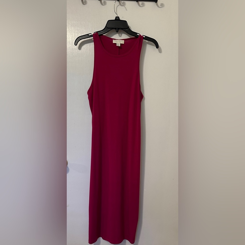 Forever 21 dark pink/red Halter Sheath Midi Dress